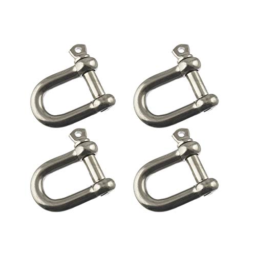 Image of 4 Pack 12mm Galvanised Steel D Shackle Dee Link Chandlery Lifting Towing