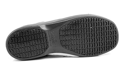 Laforst Mens Stan Non Slip Leather Slip Resistant Server Waiter Nurse Slip On Flat Black 13 - Thumbnail 6
