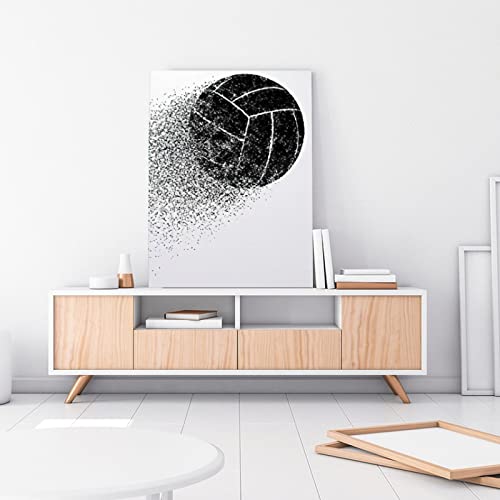 Watercolor Volleyball Black And White Posters Workout Posters For Home Gym Art Posters Wall Painting (4) Canvas Wall Art Wall Paintings For Bedroom Room Decor Home Decor Gifts 24X32Inch(60X80Cm) #TOP2
