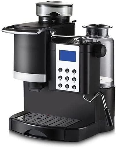 ADAPEY Cafetera, máquina de café, máquina de café eléctrica comercial integrada, máquina de café automática, espuma de leche de molienda de un