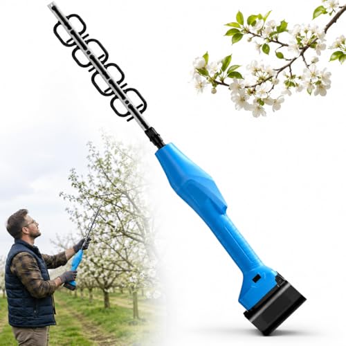 Cordless Fruit Tree Flower Thinning Machine, Electric Blossom Thinner with 2 Batteries, 4 Adjustable Speed and Bidirectional Rotation, Handheld Electric Flower Thinner for Orchard Flower Pruning