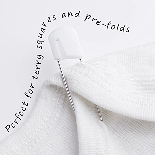 24 Baby Nappy Safety Pins, 2.2 Inch Diaper Plastic Push-in Pins, 55mm Durable Head Fasteners With Safety Lock Closures - Image 4