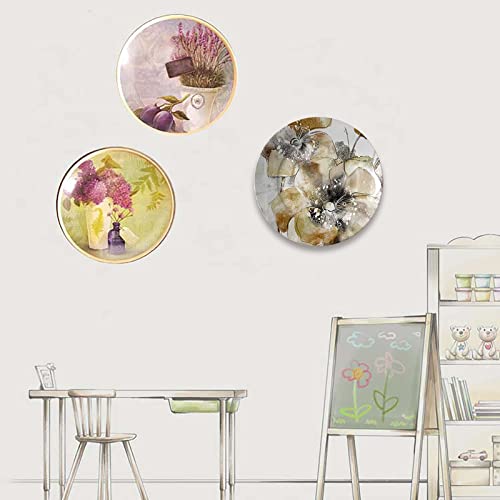 Taupe Spring Poppy Decorative Plate Handmade Ceramic Art Painting Wall Hanging For Living Room, Bedroom, Hallway Console Side Table Decor - 8 Inches #TOP6