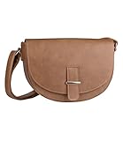 Angesagte Satteltasche, Box-Bag, Umhängetasche, Handtasche, in hellbraun / cognac Farbe