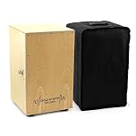 World Rhythm CAJ2-NT Cajon – Full Size Cajon Cahon Box Drum with Adjustable Snare, Padded Gig Bag and Cushion - Natural