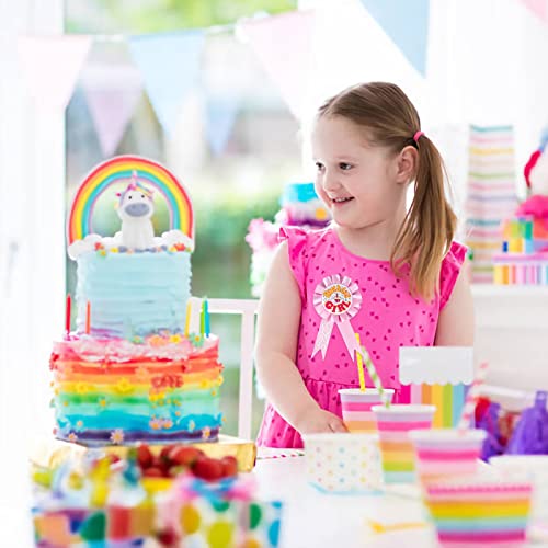 Satin Fabric Birthday Girl Tinplate Badge Pins, Kids Birthday Rosette - Birthday Badges - Party Birthday Pins for Toddler, Birthday Girl Pin, Brooch Buttons for Girl Birthday Party Decorations4