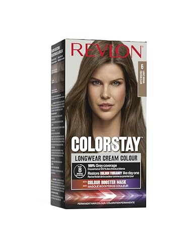 Revlon Colorstay Tinte Pelo Mujer, Coloración Permanente de larga duración, Incluye mascarilla potenciadora del color, Hasta 8 semanas de color, Tono 6 Rubio Oscuro