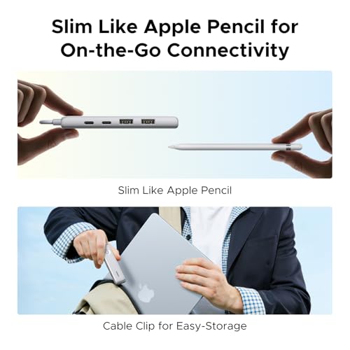 Image of UGREEN USB C Hub 5-in-1 Revodok, Slim Portable USB-C Adapter with 100W PD Charging, 4K@60Hz HDMI, 10Gbps USB 3.2 Data Ports, Lock-Screen Button & Cable Clip for MacBook Air /Pro, iPad, Laptops