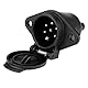 Culnflun 7 Pin -Anhänger -Steckdose -Stecker -Adapter -Haltbarkeit LKW Lichter Strom für Auto -Halbanhänger Einfache Installation 24 V 7 Pin Anhängerbuchse Schwarz
