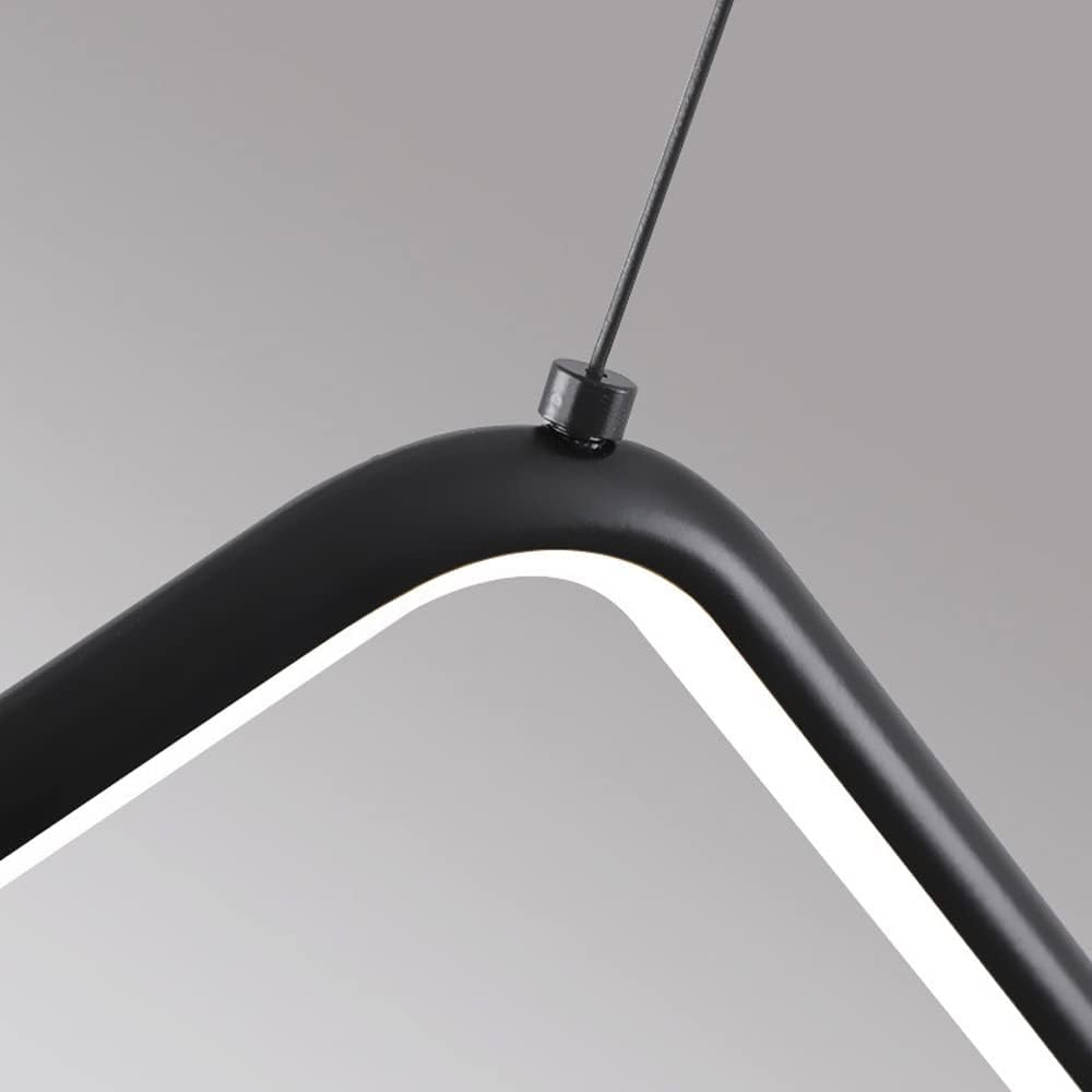 European Aluminum Led Pendant Lighting for Kitchen Island Silica Gel Linear Chandelier 32W40W Length Adjustable Hanging Ceiling Light for Dinning Room Restaurant (Color : A Neutral Light, Size : 122
