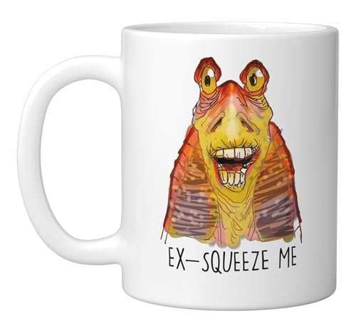 Mug Cerámico Star Wars Jar Jar Binks Blanco 11 oz miniatura 1