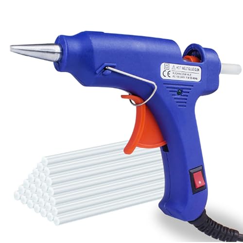 Mini sıcak silikon tabancası 20W, 16 adet ince silikon çubuklu