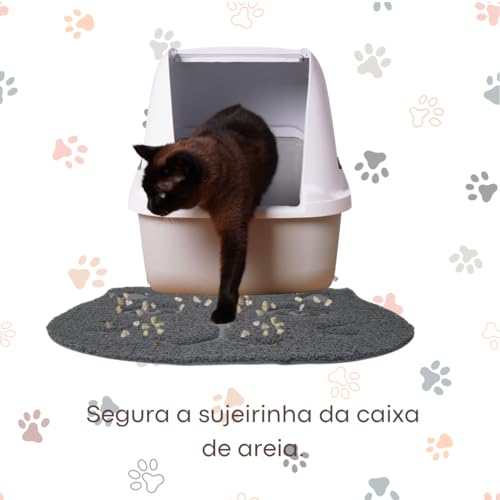 Tapete Pet, jogo americano em PVC, Capacho, para Gatos, Comedouro e Bebedouro, Desenho Gato, Caixa d