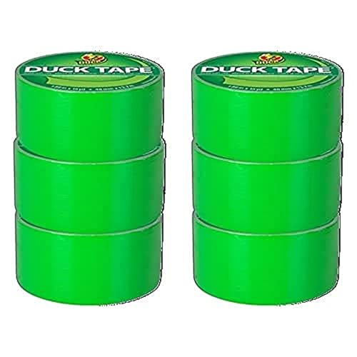 Duck Tape Solid Colours Neon Green 48mm x 13.7m, Pack of 6