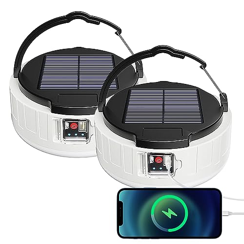 2023 Upadte Solar Lantern Flashlights Charging for Phone, USB Rechargeable Led Camping Lantern, Collapsible & Portable for Emergency, Hurricanes, Power Outage, Storm (w000-9885)