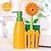 Vigar Flower Power Kitchen Soap Dispenser Set, Dish Soap Dispenser with Sponge Caddy and Dish Brush, Perfect Kitchen Sink Caddy, Orange, Green