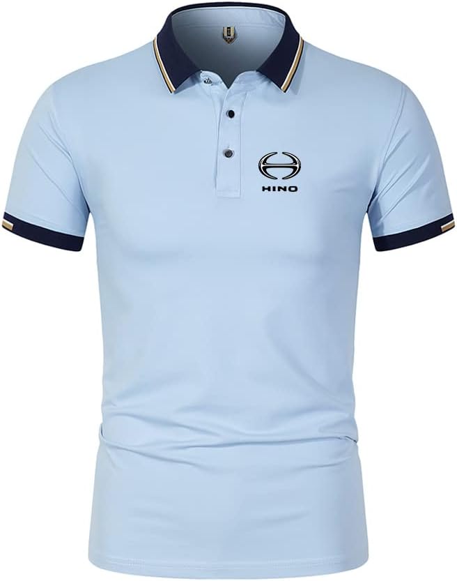 Tシャツ メンズ 5分袖 ポロシャツ 防シワ 吸水 速乾 無地 シンプル Tシャツ メンズ 接触冷感 清涼感 シンプル リラックス 人気 スポーツ  涼しい ひんやり 夏 薄手 ストレッチ ゆったり 軽い着心地 通気性 カジュアルシャツ ビジネス 通学 通勤 韓国風 重ね着 | [ZuoShuai] メンズソリッドカラーポロシャツHi.n_oプリントクラシックカジュアル通気性の良い半袖Tシャツ夏のTシャツ (