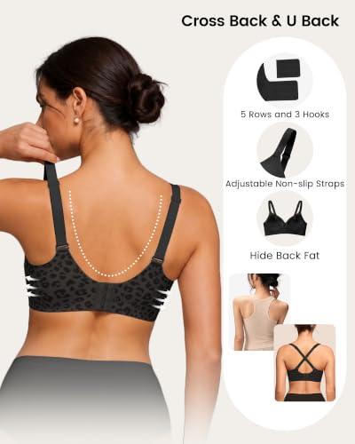 Image of As Fairy Wireless Bras for Women Full Coverage Seamless Comfort T-Shirt Bra