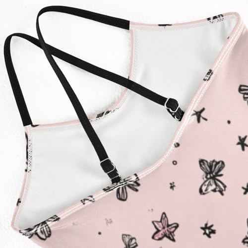 susiyo Bow and Star Shape Girls One Piece Swimsuits with Adjustable Straps Bathing Suits for 3-10 Years Old4