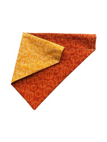Halloween Dog Bandana  Reversible Slip On Dog Bandana  Orange Bandana  Slip Over The Collar Bandana  For Small Medium Or Large Dogs (Pumpkins, XS) disponible en Yaxa Peru
