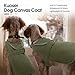 Kuoser Wasserdicht Hundemantel Hundejacke für Kleine Mittelgroße Hunde, Reflektierende Leinwand Wintermantel Große Hund Mantel Welpen Fleecejacke Wintermantel Hundeweste mit Gurtloch, L Grün