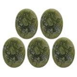 5pcs Massage Hot Stones Set Olive Green Jade Stones|Deep Stone Massage Kit for Spa|Great for Relaxing Body Fatigue|Heavy, Thick, and Well-Polished