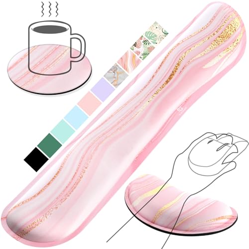 Gimars Repose Poignet Clavier, Reposes-Poignets Souris Ergonomique en Mousse à Mémoire, Support Tapis de Clavier Repose Gel Coude avec Base Antidérapant en...