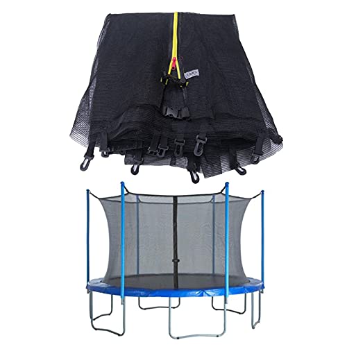 Filet de protection de remplacement pour trampoline rond à 8 poteaux noir