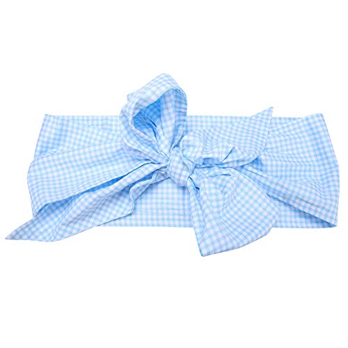 Image of Zerodis Baby Swaddle Wrap Sash, Cotton Maternity Bowknot Newborn Infant Blanket for Photo Stretch Wrap Swaddle Blanket Receiving Blanket (Light Blue Plaid)
