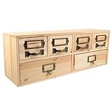 PartyKindom 1Stück Kosmetikspeicher Schubladenbox aus Holz Dekorativer Aufbewahrungsschrank für Schminkutensilien Praktische Schubladenaufbewahrung für Schreibtisch und Bad Retro Design