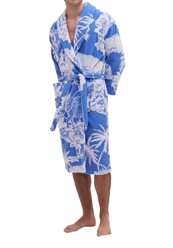 Desmond & Dempsey Unisex Towel Robe | 100% Organic Cotton Bathrobe | Printed & Absorbant (US, Alpha, Unisex, S - XL) 7