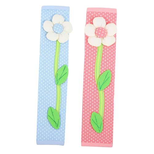 HIAKDOFT 2 piezas Fundas Decorativas para Manillas de Frigorífico con Diseño Floral Protectores Lavables para Tiradores de Cocina Cubiertas Resistentes para Puertas de Congelador y