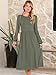 ANRABESS Women Long Sleeve Midi Dress Crewneck 2025 Fall Fashion Casual Flowy A-Line Long Dresses Vacation Outfit with Pocket Army Green L