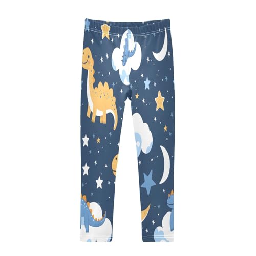 Toddler Girls Leggings Printed Yoga Pants Leggings Dinosaur in The Space for Kids