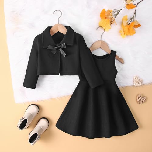Toddler Baby Girl Dress Coat Long Sleeve Solid Color Buttons Jacket Coat Fall Winter Outfit2