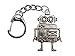 Miniblings Roboter Schlüsselanhänger Steampunk XL silber - Handmade Modeschmuck I I Anhänger Schlüsselring Schlüsselband Keyring