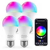 Maxcio Smart LED Light Bulb Dimmable, RGBCW Color Changing Light Bulbs, Music Sync, Bluetooth Light