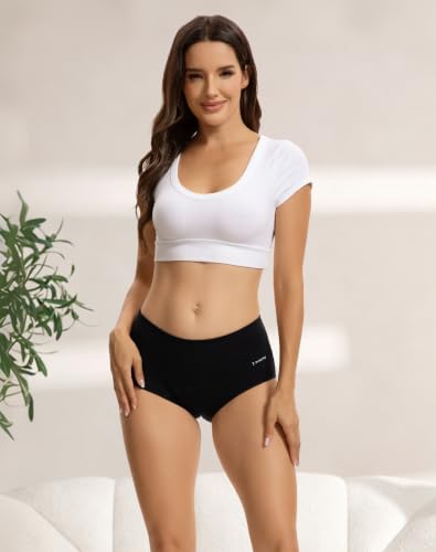 Image of INNERSY Period Underwear for Women Leakproof High Waisted Menstrual Cotton Panties 3 Pack