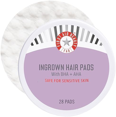 First Aid Beauty - Ingrown Hair Pads with BHA + AHA - Aftershave Treatment Pads to Help Prevent Razor Bumps for Men & Women - Exfoliate Underarms & Bikini Area - Compostable for Daily Use - 28 Pads