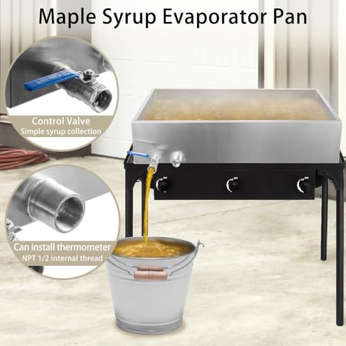 Image of Marada Maple Syrup Evaporator Pan with Dual Interface Steam Table Pan,304 Stainless Jam Food Chafing for Home, Outdoor, Cooking (30 inchL x 16 inchW x 9.5 inchH)