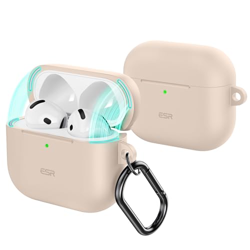 Image of ESR for AirPods 4 Case, Compatible with AirPods 4th Generation Case (2024) (USB-C), Magnetic Lid Lock, Full Drop Protection Cover, Cloud Soft Case, Desert Titanium