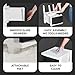 IRIS USA Plastic Drawer Storage Organizer, 4-Drawers, for Classroom Art Supplies Bathroom Dorm Bedroom Laundry Room, Slim Narrow, White Frame with Matte Black Front Panels