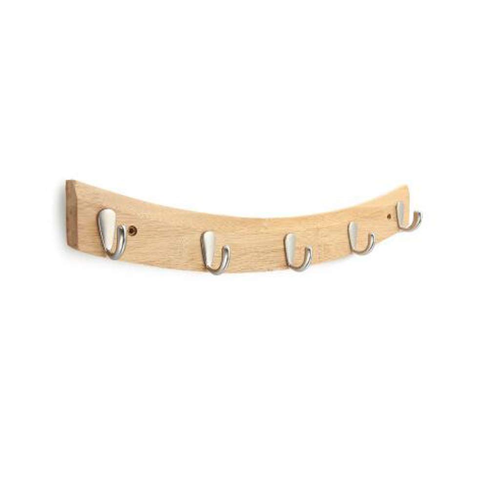 MOBYGKFY Solid Wood Wall Mounted Coat Rack, Multifunctional Stainless Steel Hook Household Storage Rack, Living Room, Bedroom, Kitchen