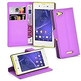 Cadorabo Funda Libro para Sony Xperia E3 en Violeta DE MANGANESO - Cubierta Proteccíon con Cierre Magnético, Tarjetero y Función de Suporte - Etui Case Cover Carcasa