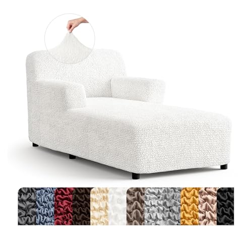 PAULATO BY GA.I.CO. PAULATO BY GA.I.CO. Stretch Chaise Lounge Slipcover 1-Piece Non-Slip – Soft Elastic Lounge Chair Covers – Furniture Protector Washable - Crisp White (with Armrest 32"-48" Wide) sold by Mamma Mia Covers - Amazon