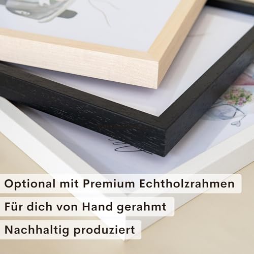 DEL MÀ Unique & Personal Andenken an verstorbenen Hund Bild im Stil einer Gedenktafel zur Erinnerung & Trauer personalisiert mit Foto Geschenk für Hundebesitzer mit Bilderrahmen Din A4 (Hochformat)