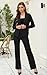 Women's 2 Piece Suits Business Casual Outfits Long Sleeve Solid Blazer with Pants Professional Office Work Sets Black