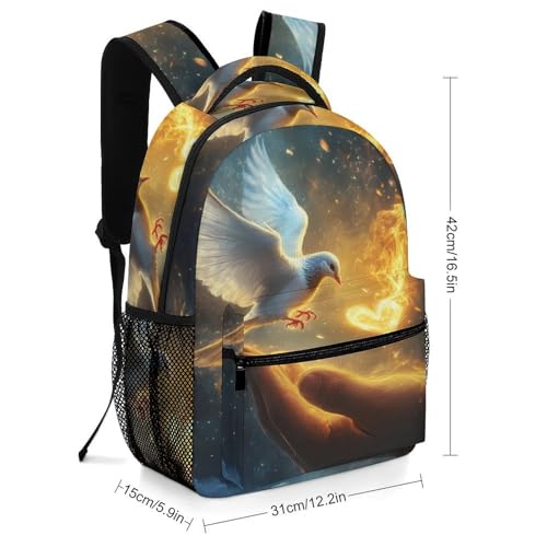 Holy Spirit Dovees Laptop Backpack Durable Travel Daypack Casual Shoulder Bag for Sport Hiking2