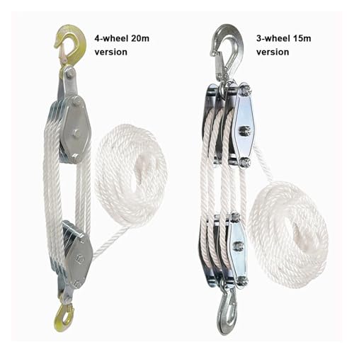 Poulie industrielle rotative à 270° en polyéthylène robuste pour câble de levage