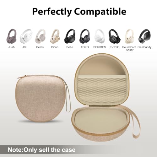 Image of Headphone Headset Case for BERIBES /TOZO /JLab /KVIDIO /Beats /Soundcore Anker /JBL Noise Cancelling Over-Ear Foldable Headphones, Khaki